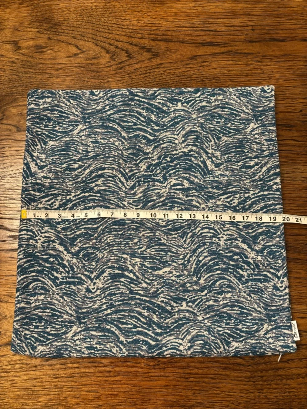Sunbrella 20” Blue Ivory Textured Wave Pillow Cover Coastal Indoor Outdoor